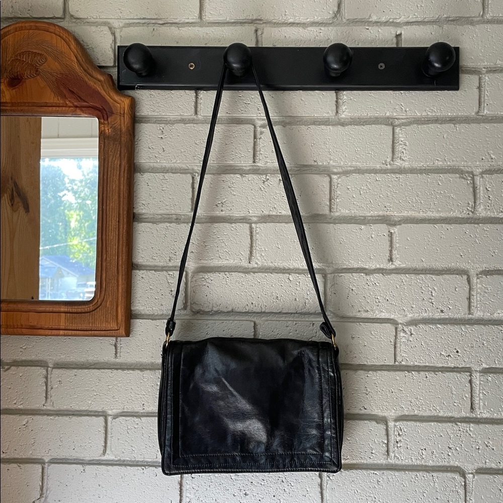 Vintage MARKAY Bags Mod Black Leather Shoulder Bag